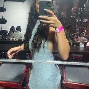 Light blue halter dress